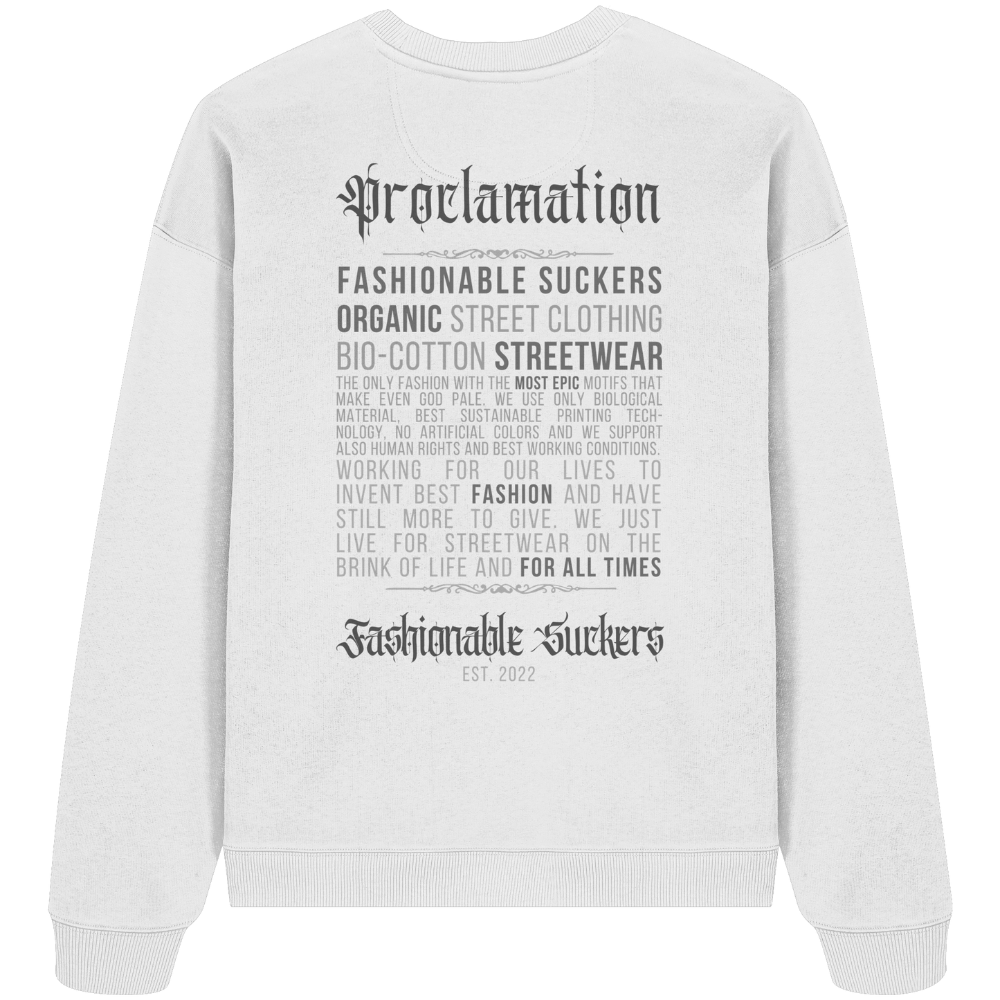 FS Signature 1.6 - White Sweatshirt back print