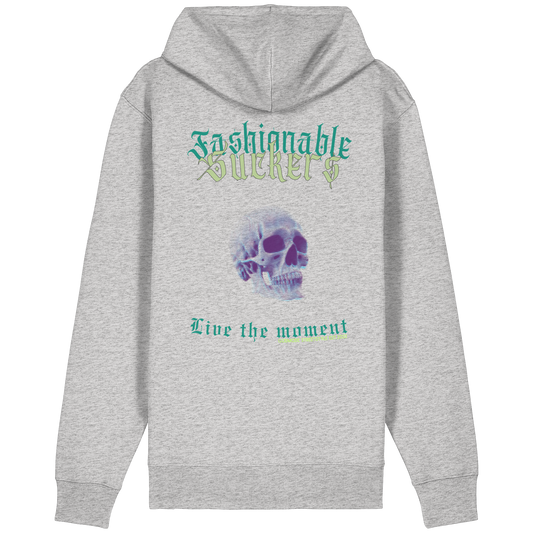 Live the moment Grau Zipper